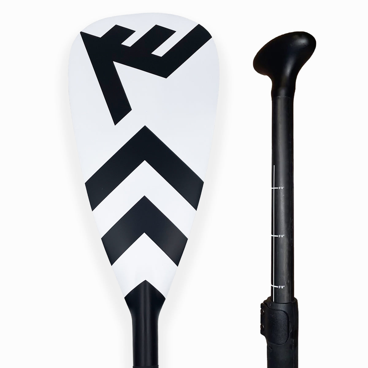 Carbon-Fiberglass Adjustable Paddle with ABS Edge - White
