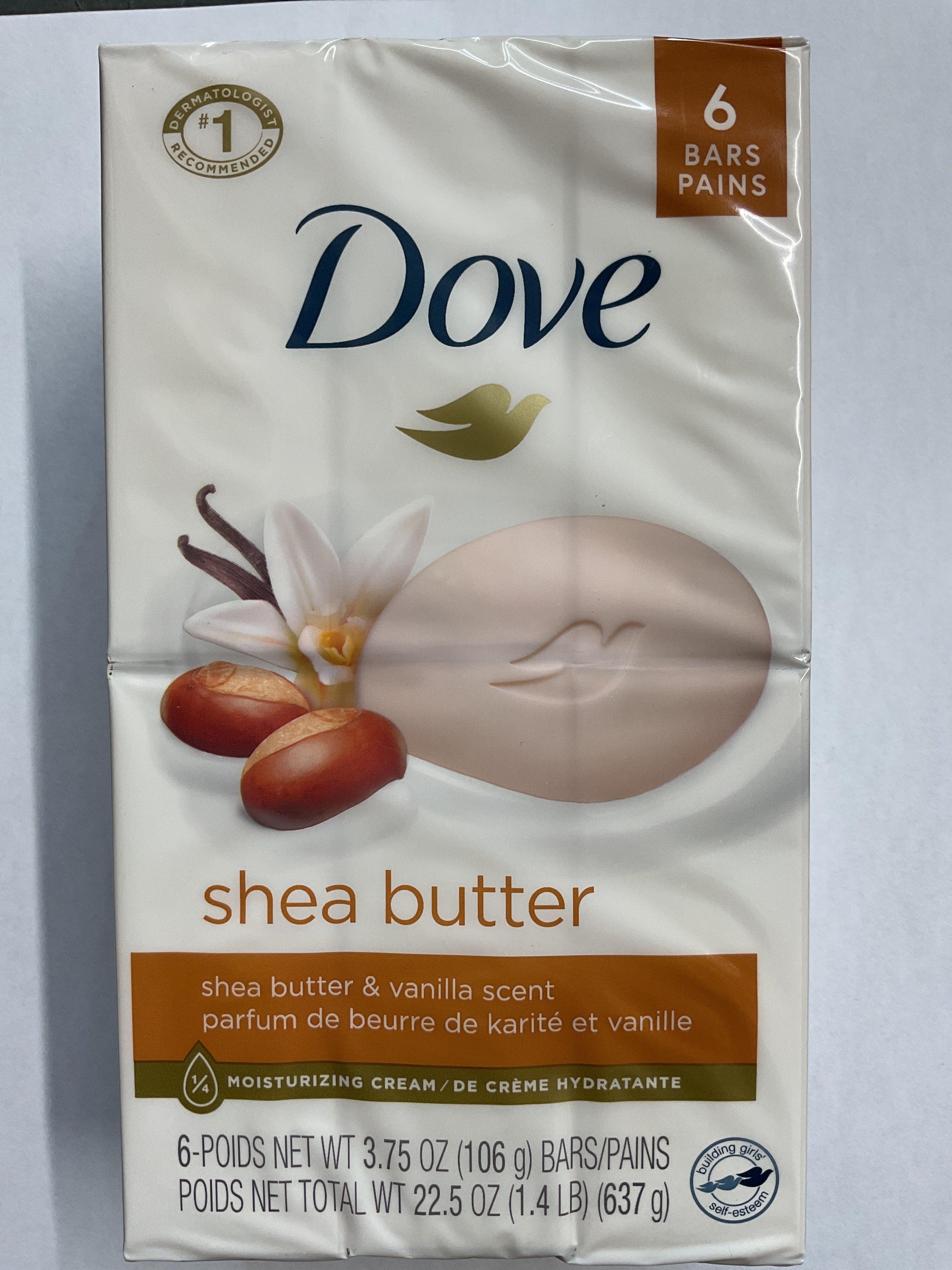 Dove Beauty Bar - Shea Butter - 3.75 Oz - 6 Ct - 1 Pack