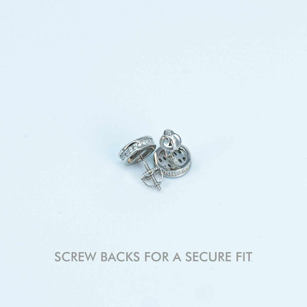 Round Baguette Stud Earrings