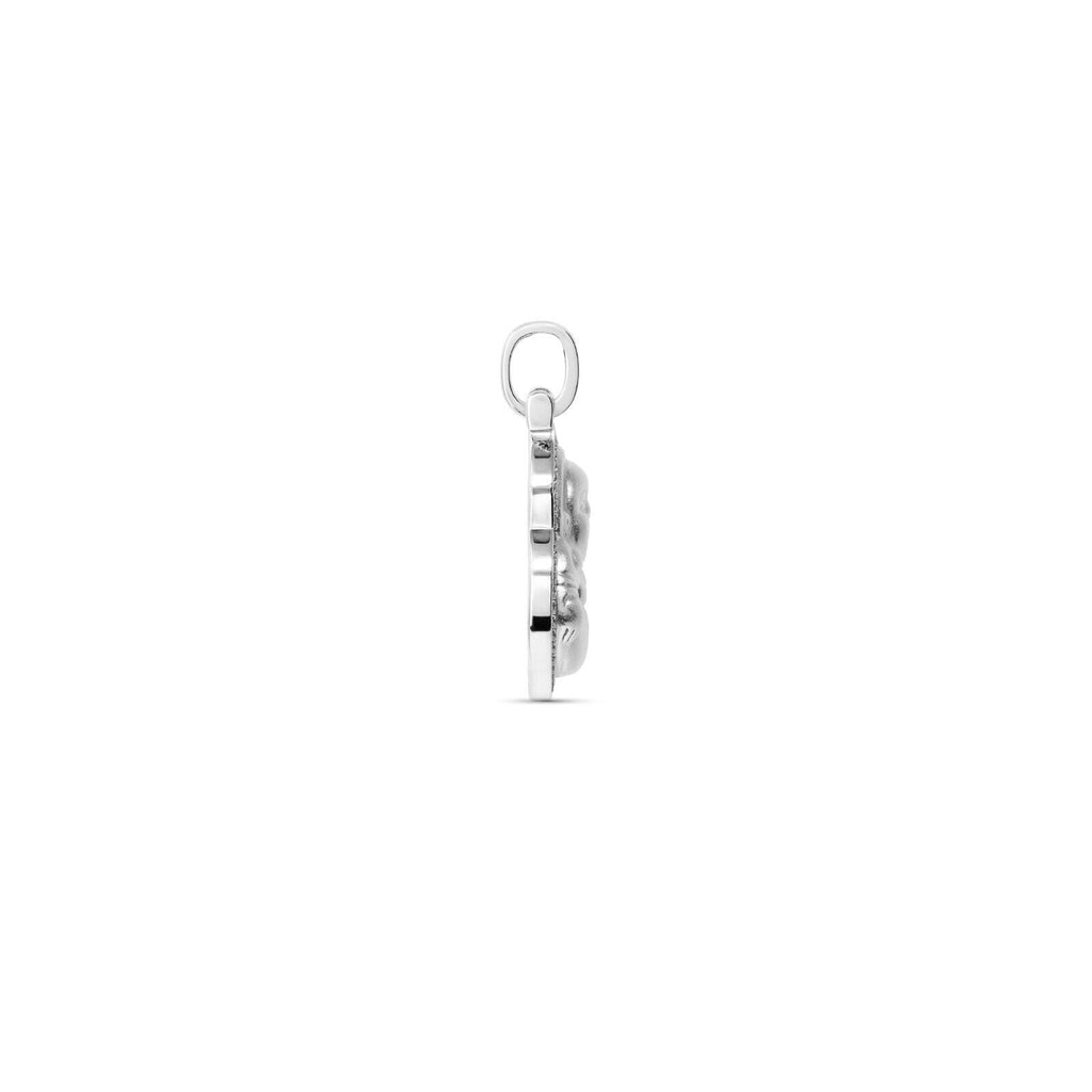 Real 925 Sterling Silver Buddha Pendant w/ Rope Chain Mens Ladies CZ Necklace