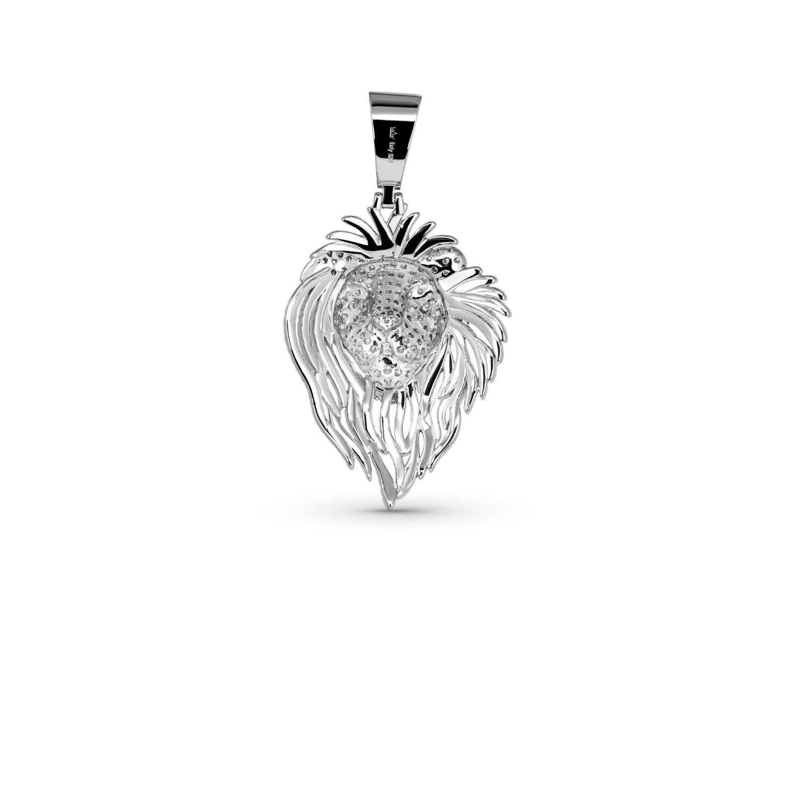 Moissanite Lion Head Iced Pendant 925 Sterling Silver Hip Hop Men Jewelry