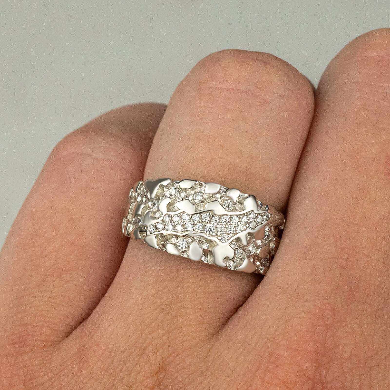 Men's Nugget Claw Mark Ring - 925 Sterling Silver