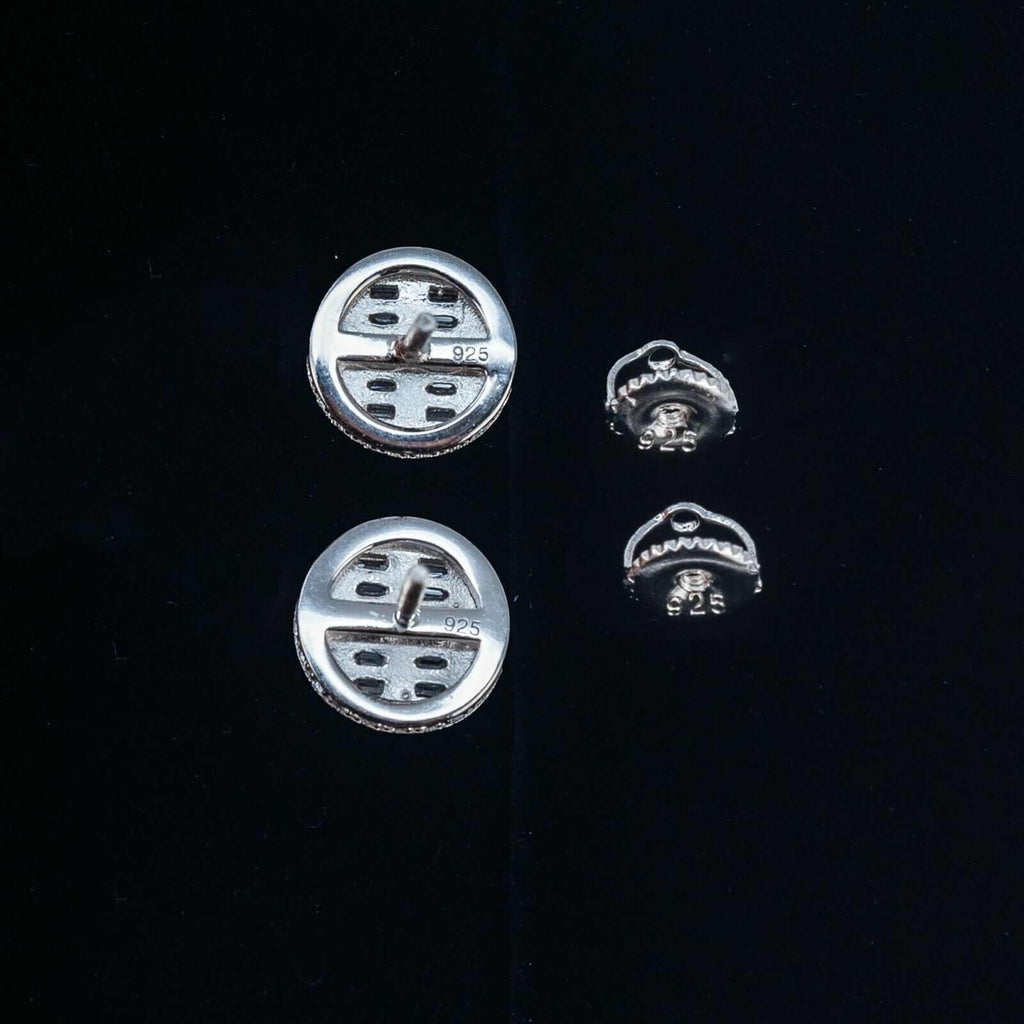 Round Baguette Stud Earrings