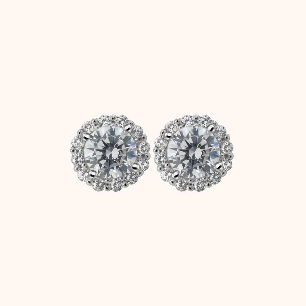 Stud Mens Earrings - Solid 925 Sterling Silver Screw Back