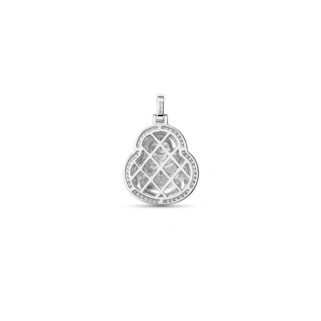 Real 925 Sterling Silver Buddha Pendant w/ Rope Chain Mens Ladies CZ Necklace