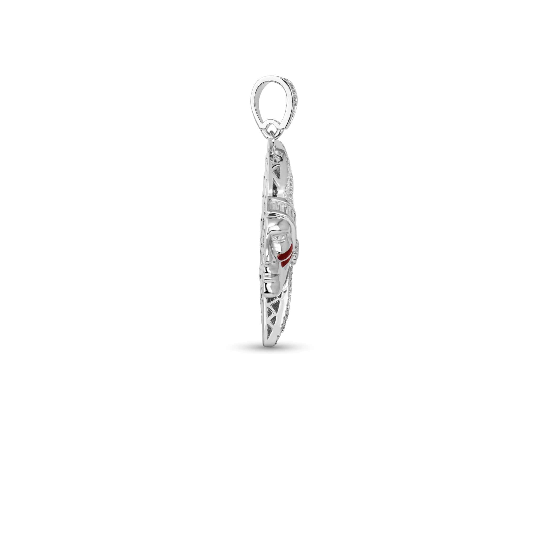 Native American Indian Chef Moissanite Pendant 925 Sterling Silver