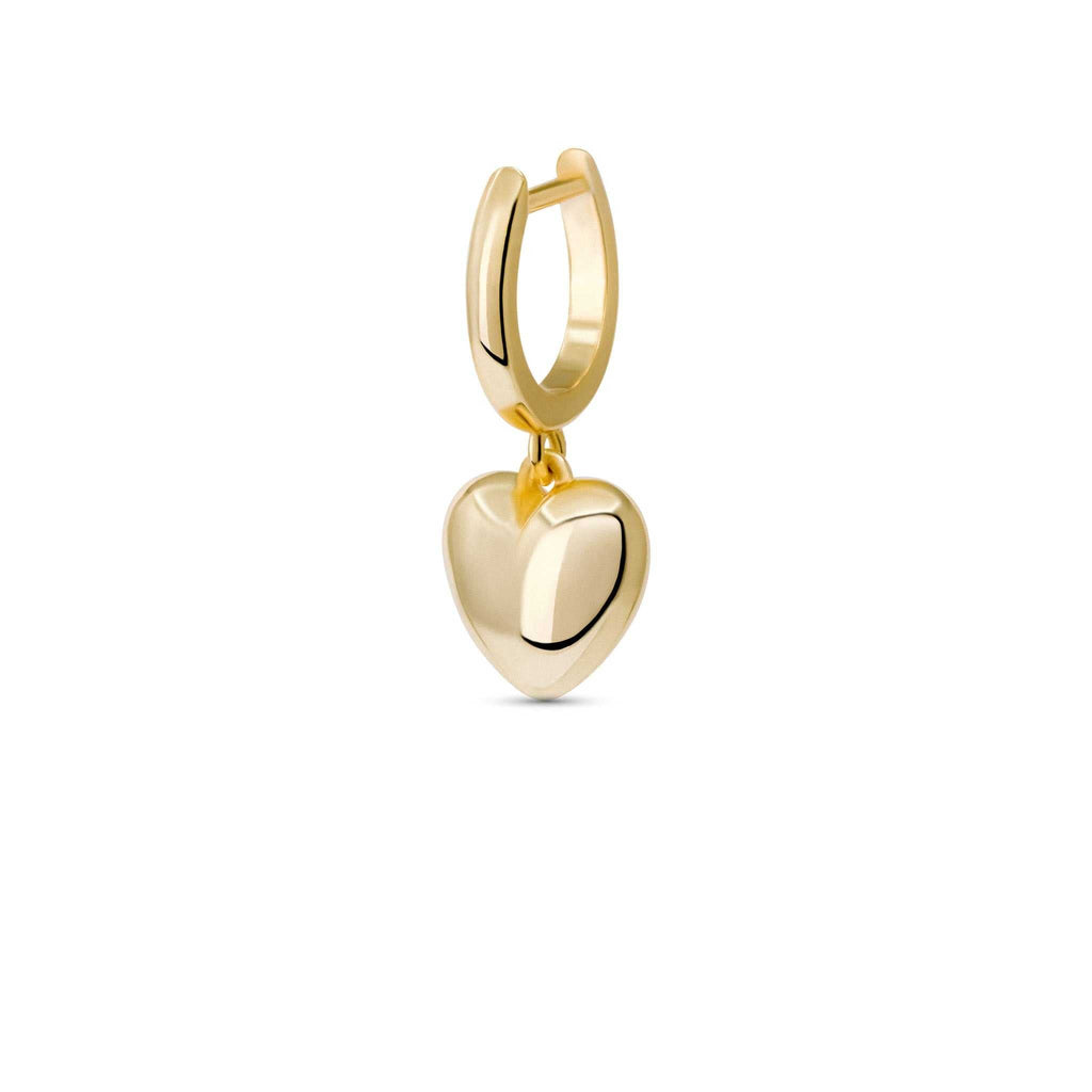 Puffed Heart Drop Earrings