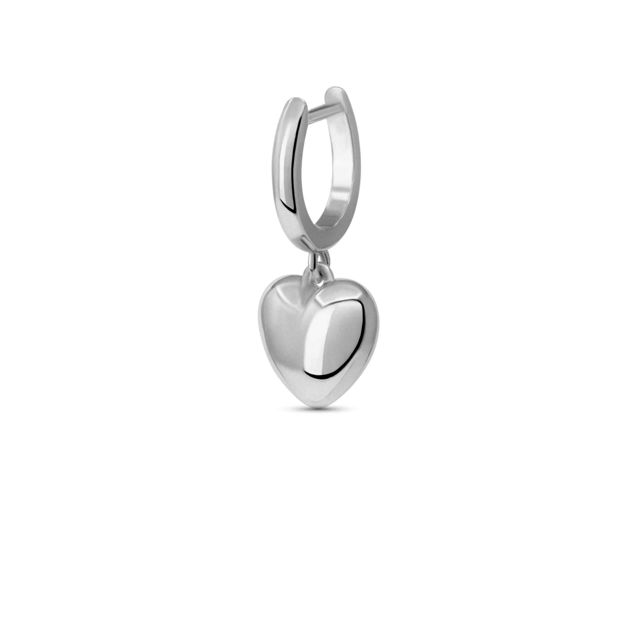 Puffed Heart Drop Earrings