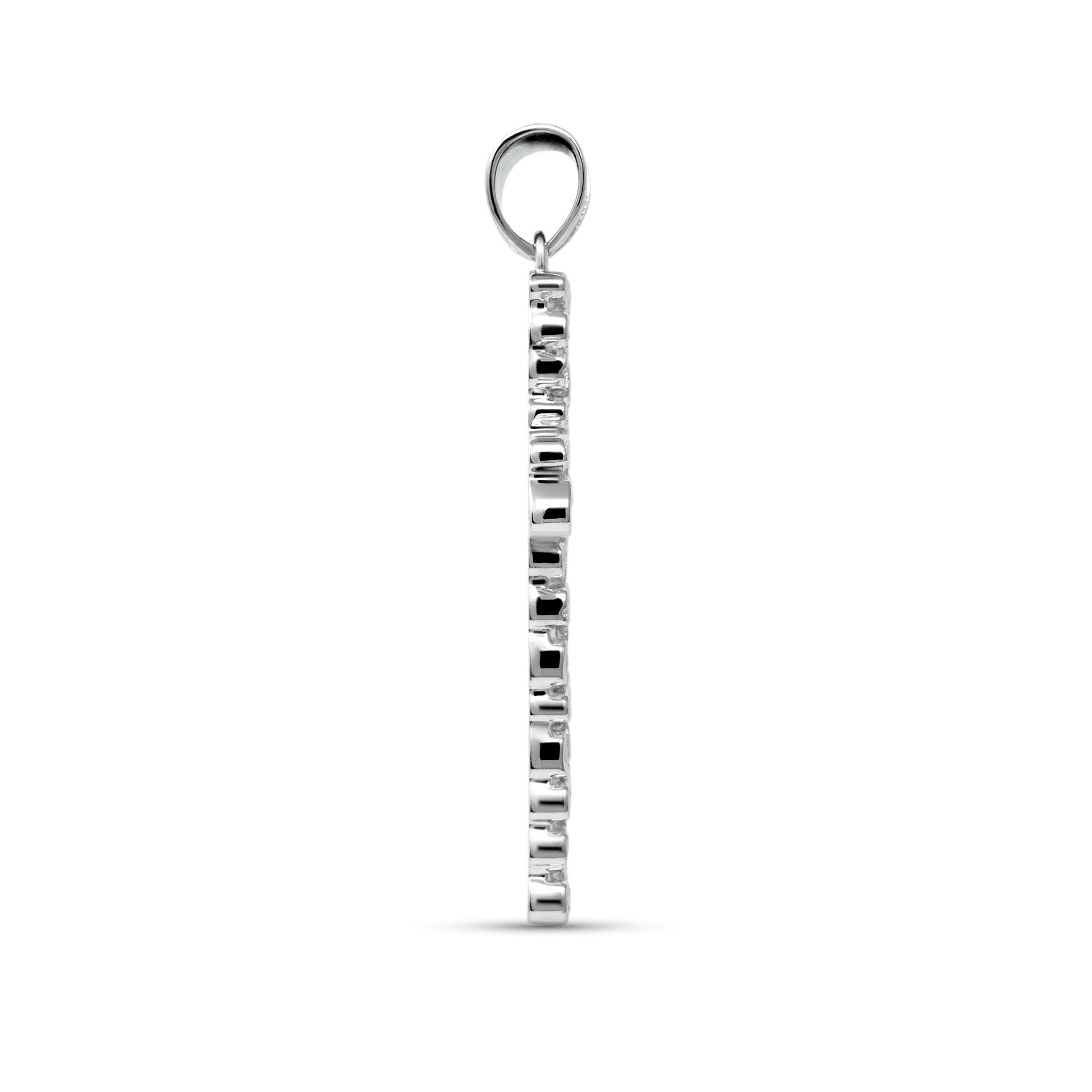 Nugget Cross Pendant Religious 925 Sterling Silver