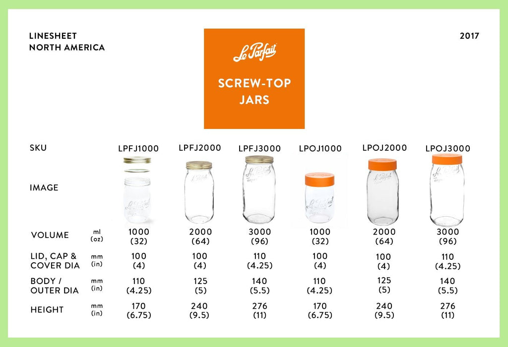 Le Parfait Screw Top Jars - Wholesale