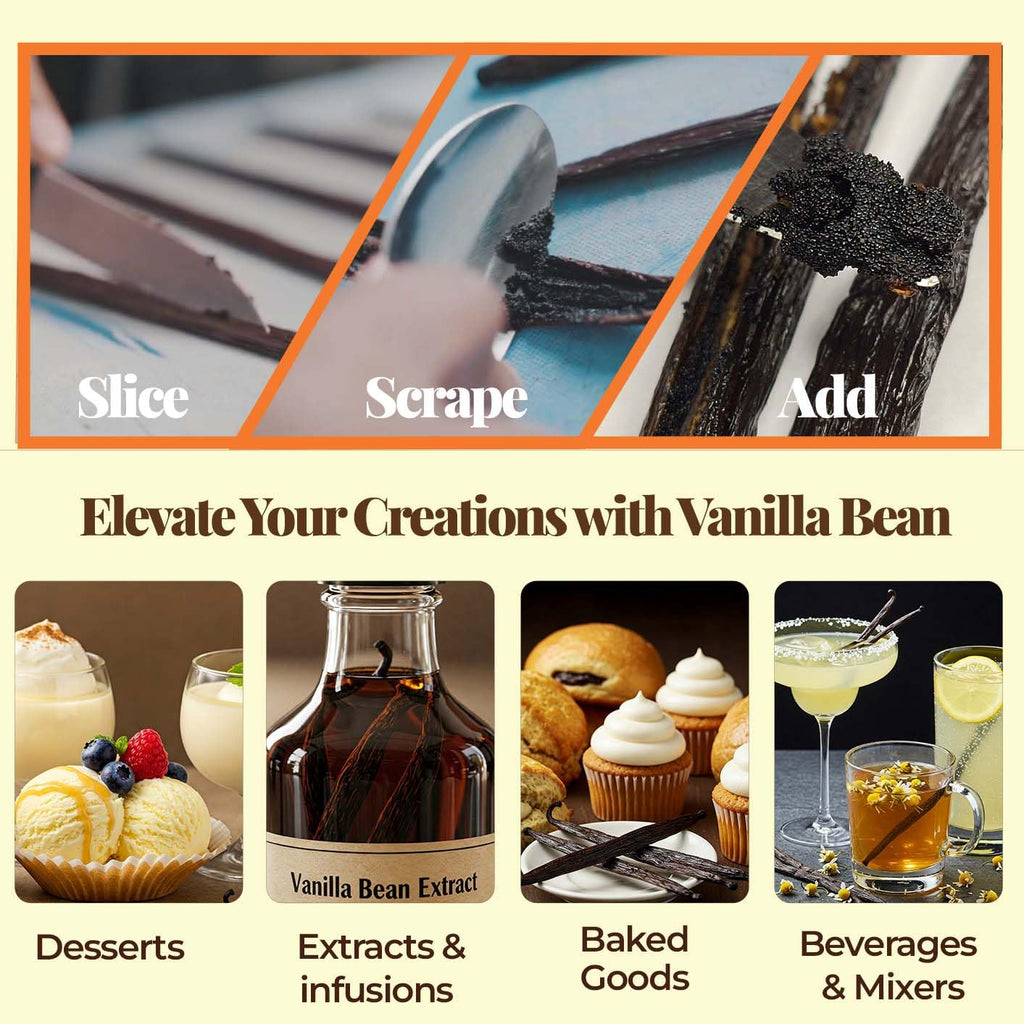 25 Whole Premium Bulk Ugandan Vanilla Beans Grade A  –  The Gold Standard of Flavor