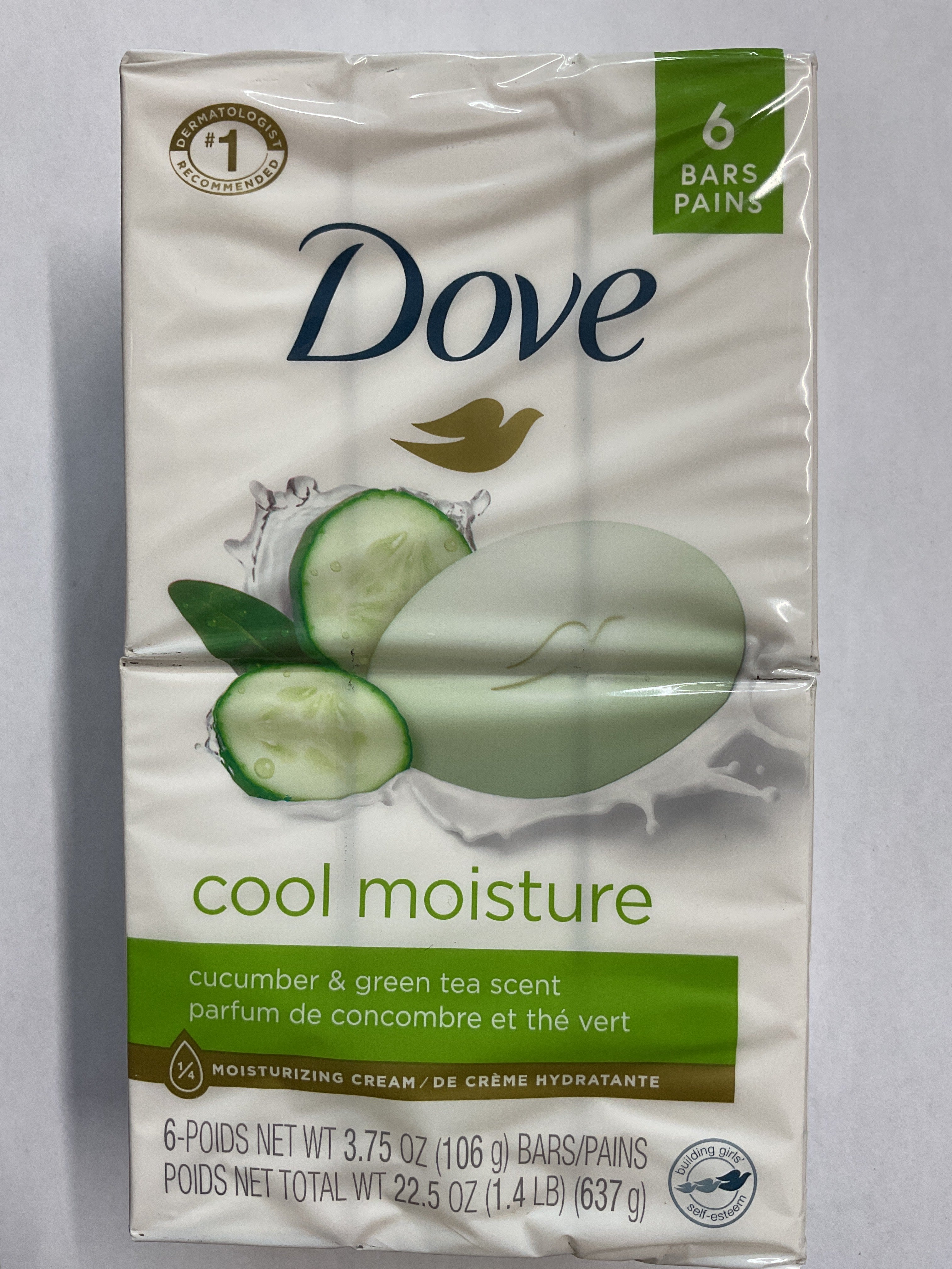 Dove Beauty Bar - Cool moisture - 3.75 Oz - 6 Ct - 1 Pack
