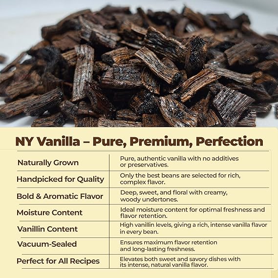 Premium Vanilla  Cuts - 1 lb. From Whole Vanilla Beans Grade B | Cut and Sorted for Easy Use