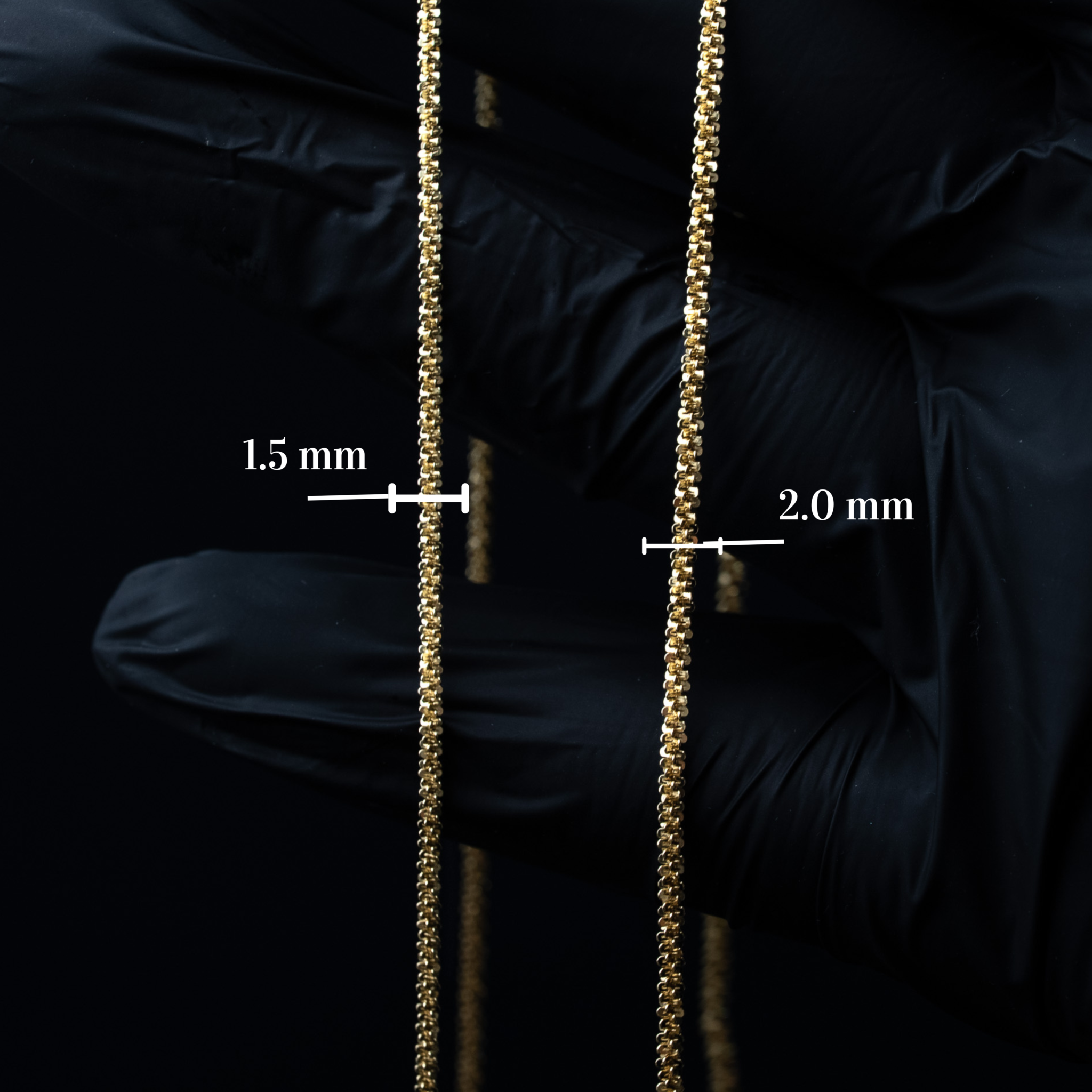 Sparkle Twisted Rock Chain & Bracelet 14K Gold Plated 925 Sterling Silver