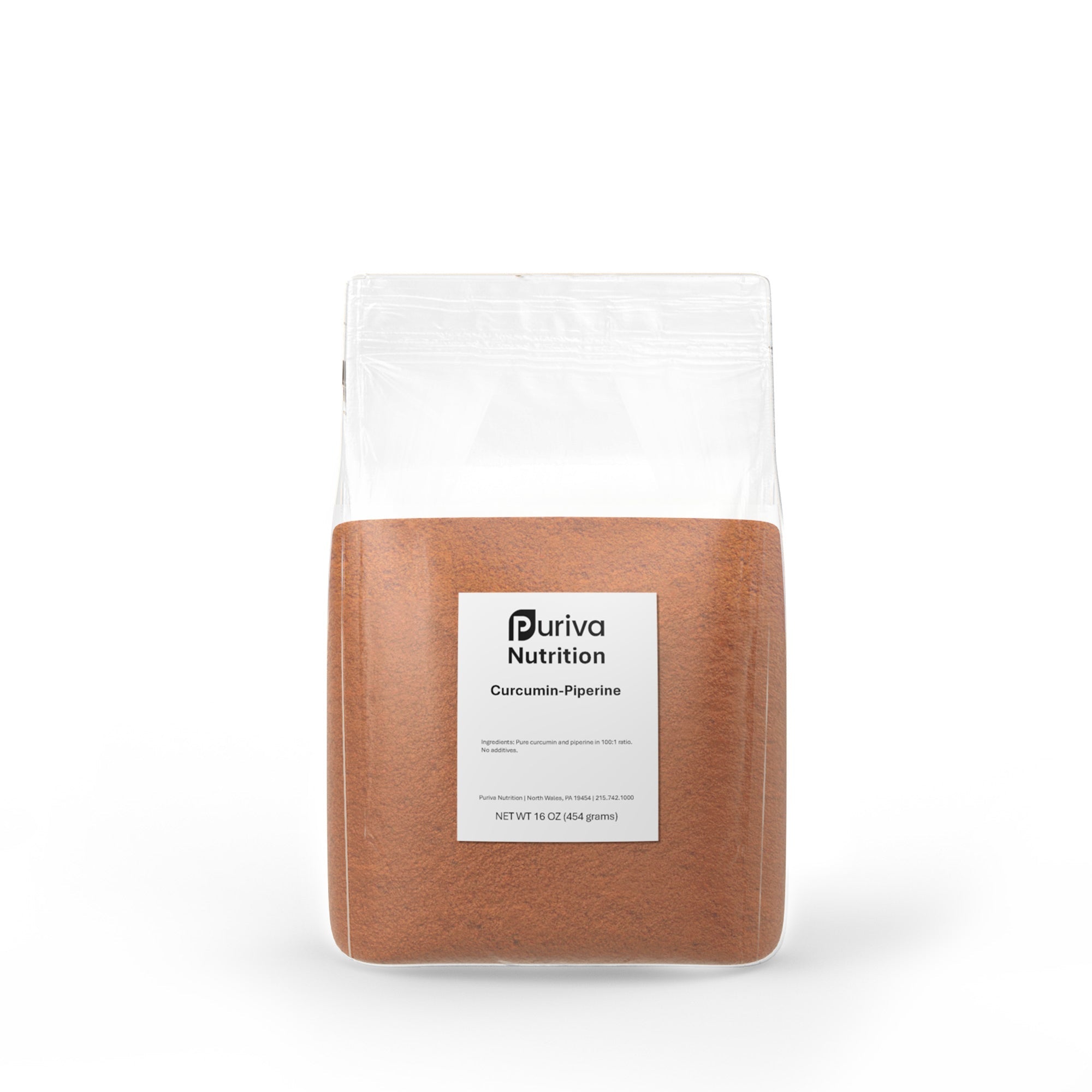 Curcumin with Piperine powder (100:1 ratio), 1 pound, Puriva Nutrition