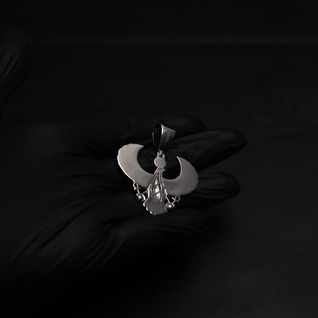 Horus God of Egypt Falcon Bird Moissanite 925 Sterling Silver Pendant