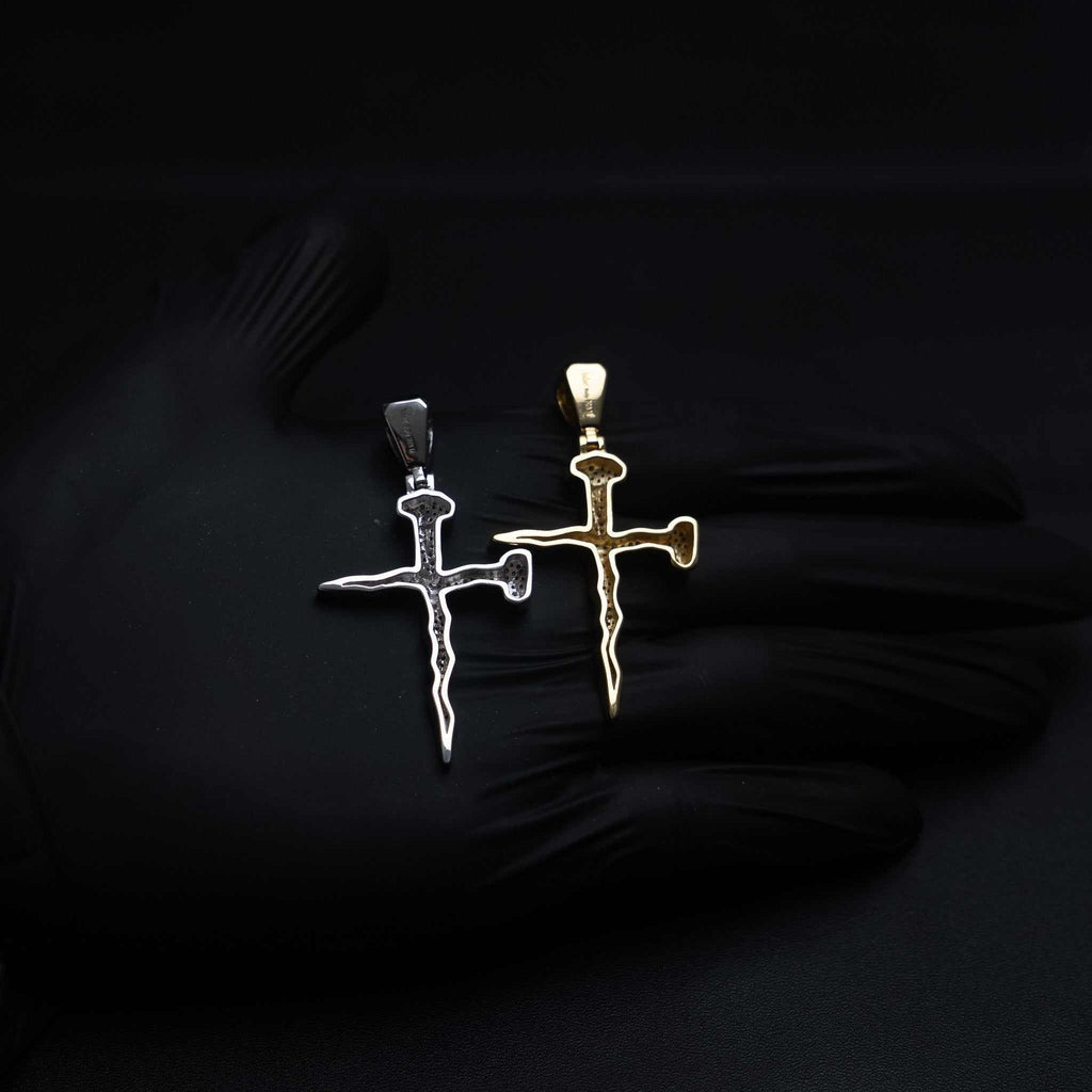 Nail Cross Moissanite 925 Sterling Silver Pendant