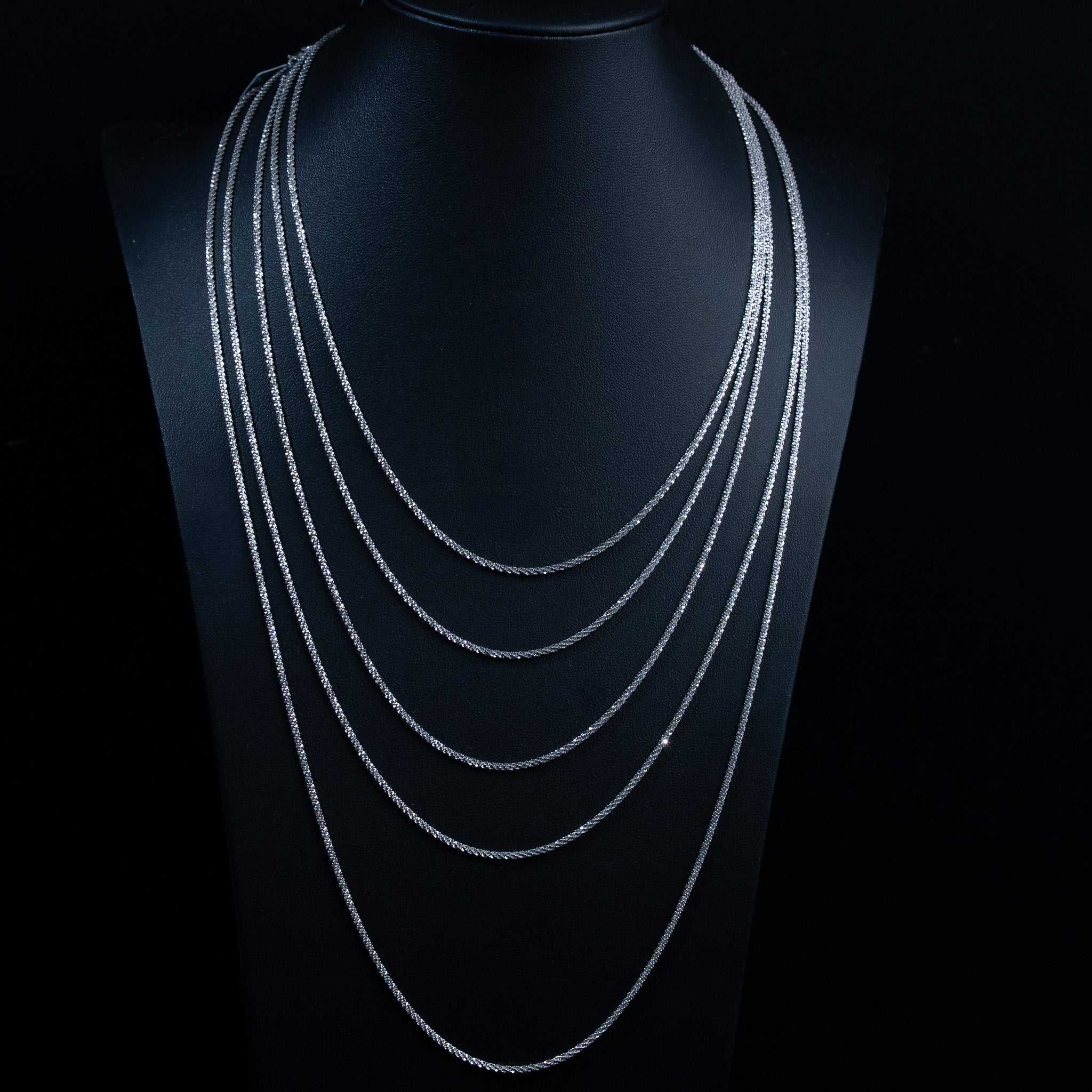 Sparkle Twisted Rock Chain & Bracelet 925 Sterling Silver