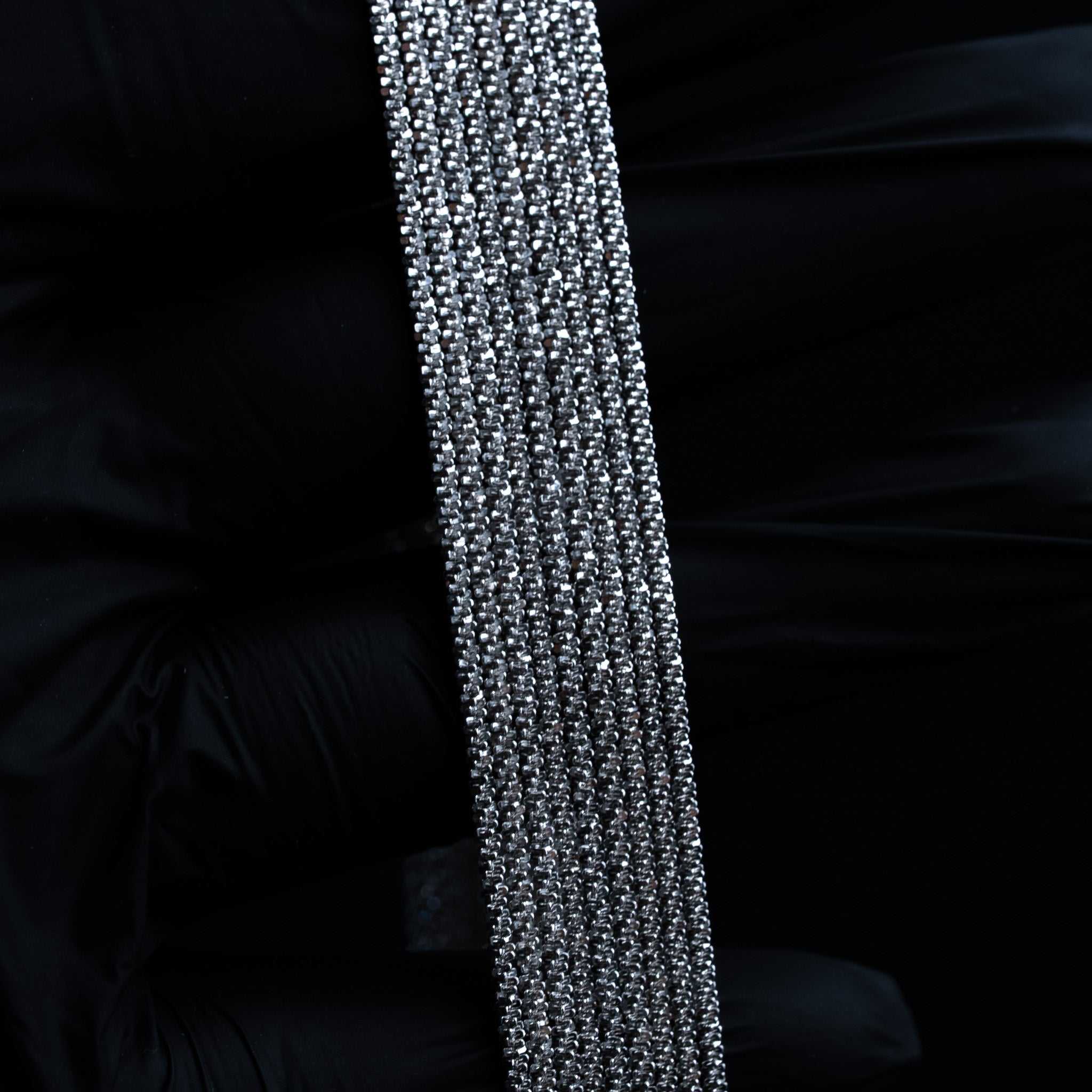 Sparkle Twisted Rock Chain & Bracelet 925 Sterling Silver