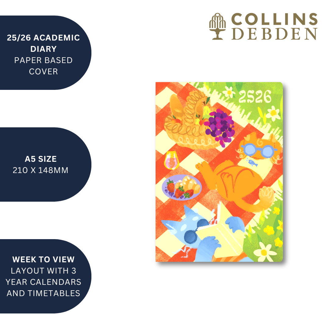 Bella Ramsay Cat - A5 Week-to-View Mid/Academic Year Diary Planner 2025-2026