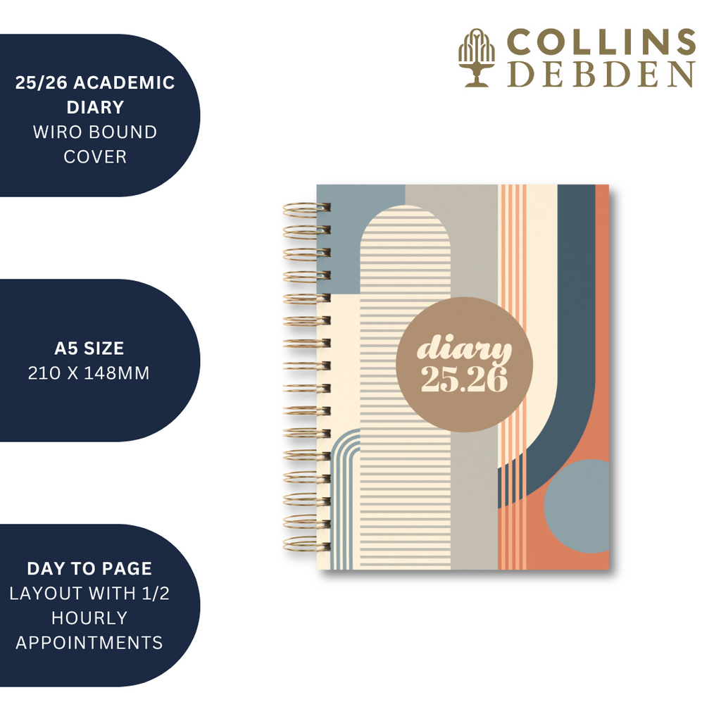 Scandi - A5 Day-to-Page Mid/Academic Year Diary Planner 2025-2026