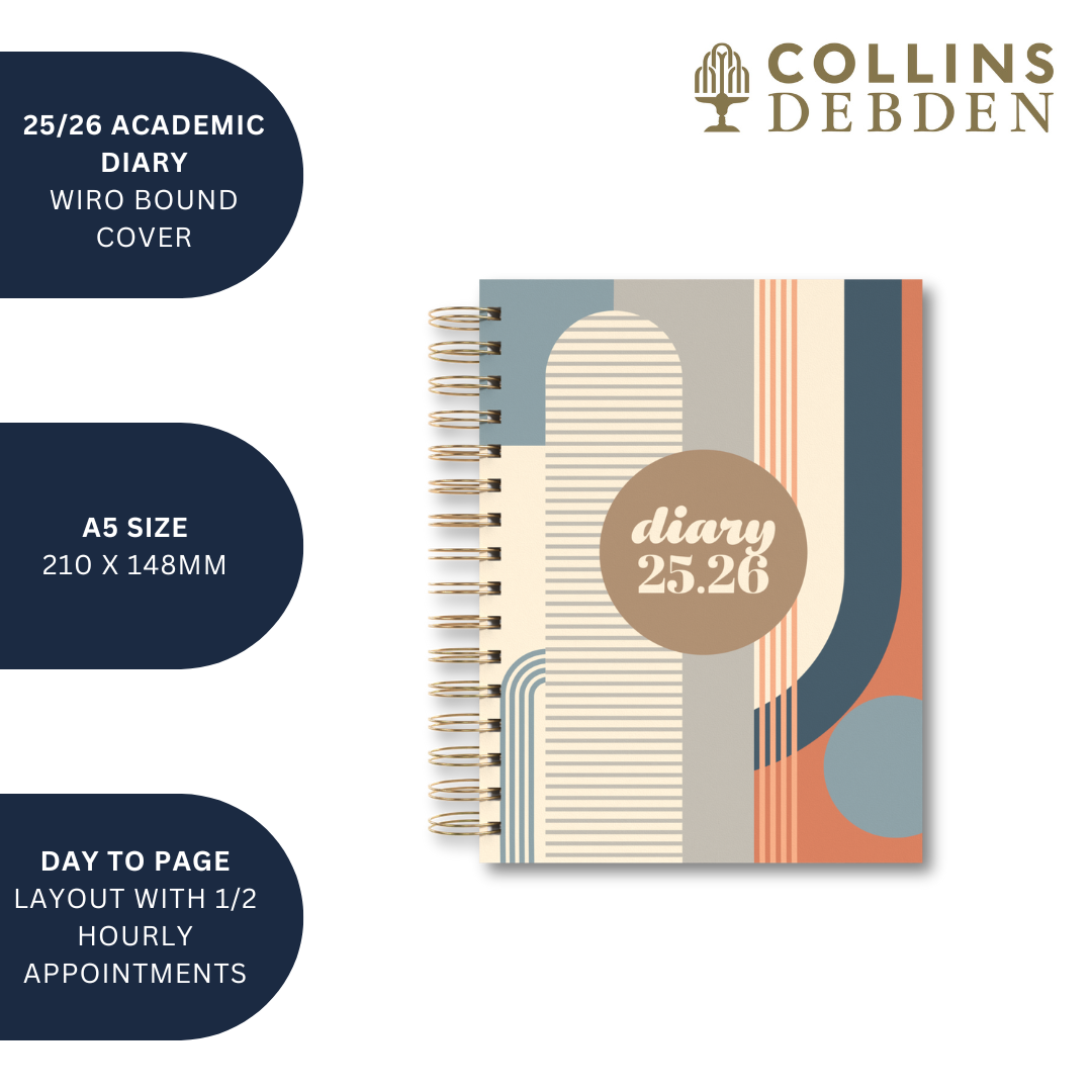 Scandi - A5 Day-to-Page Mid/Academic Year Diary Planner 2025-2026