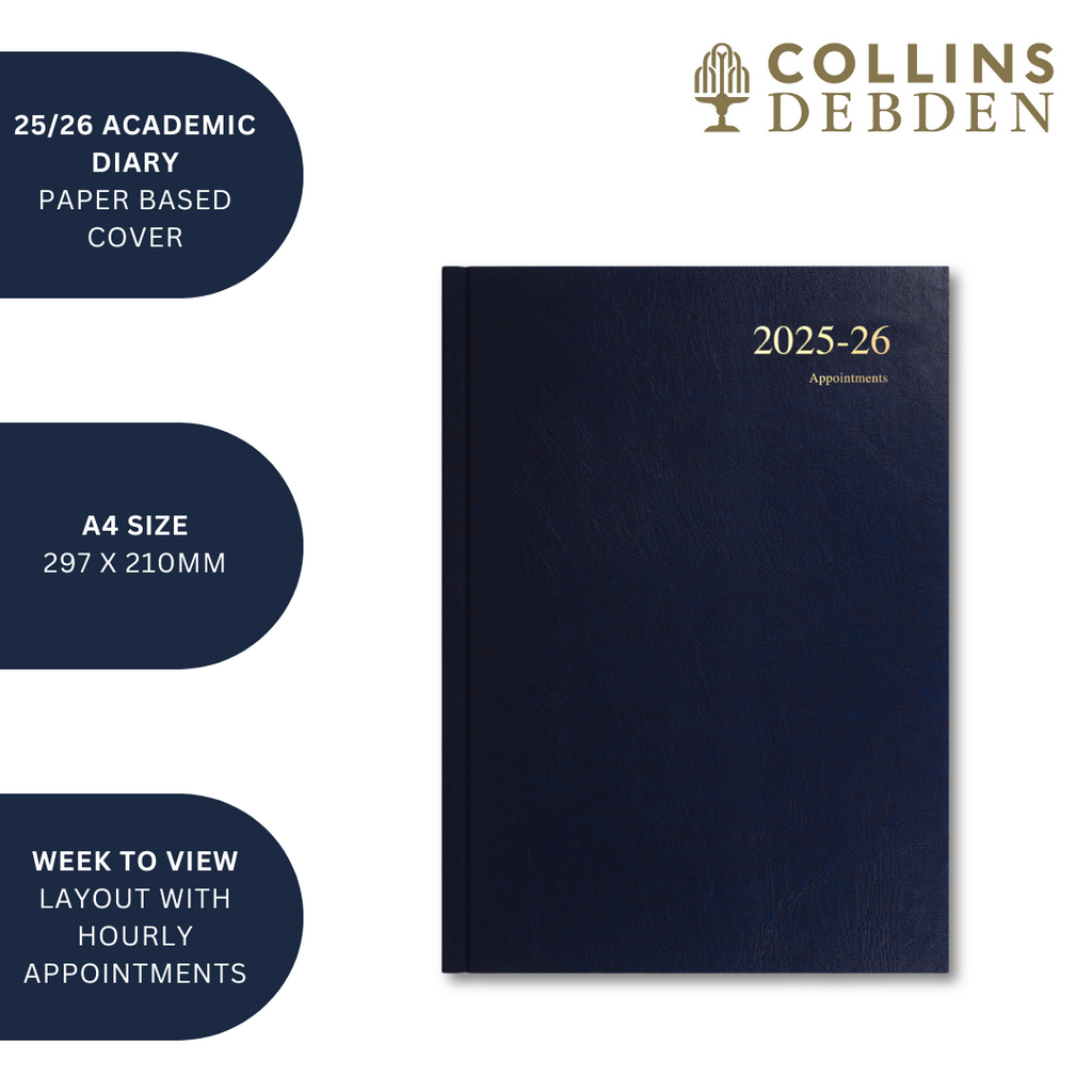 Essentials - A4 Week-to-View with Appointments Mid/Academic Year Diary Planner 2025-2026