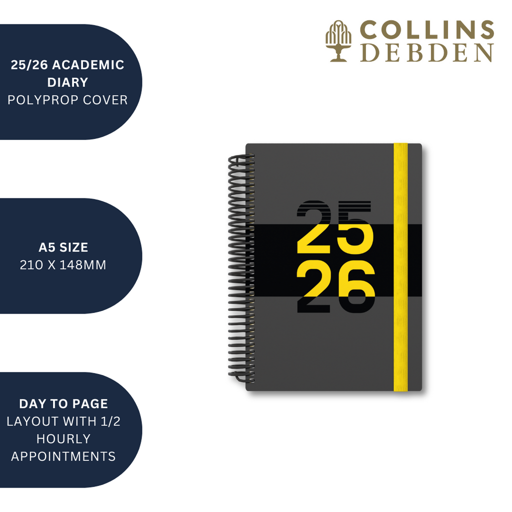 Delta - A5 Day-To-Page with Appointments Mid/Academic Year Planner 2025-2026