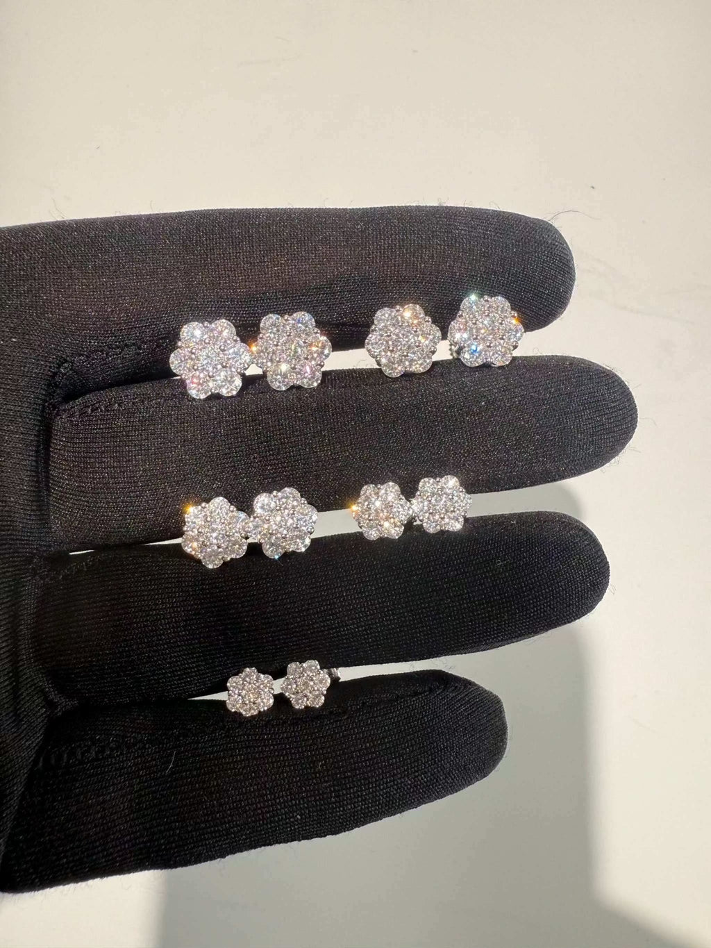 Moissanite Stud Cluster Flower Earrings 925 Sterling Silver 6-10mm VVS