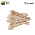 Bosnal – Wooden Disposable Cutlery Set, 6.5 inch, 100 Pcs