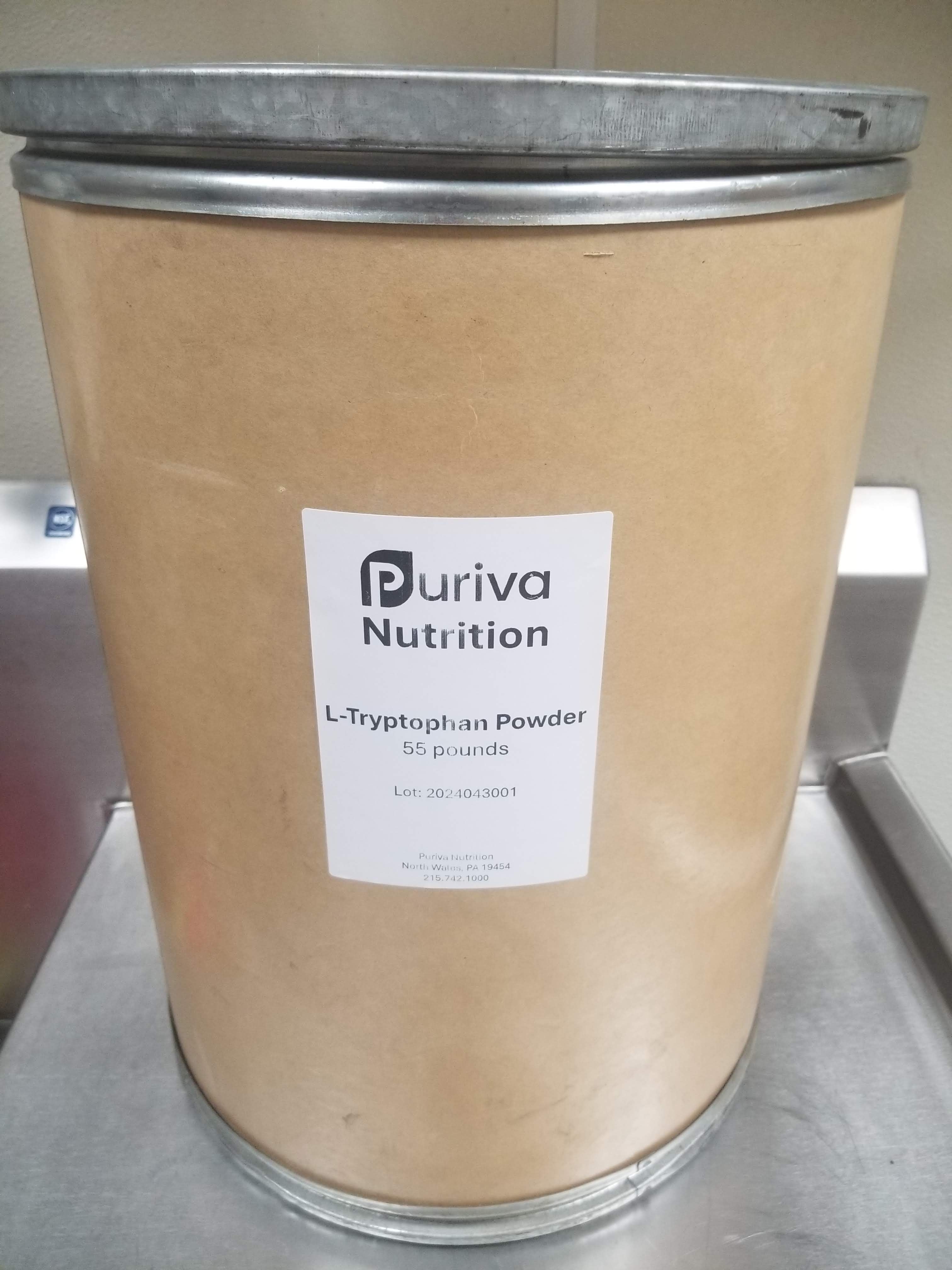 L-Tryptophan powder, 55 pounds, by Puriva Nutrition