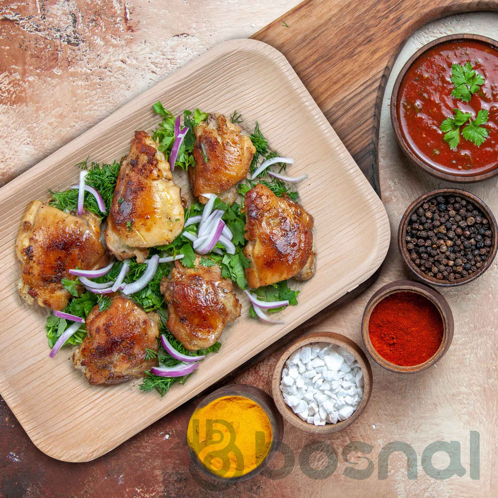 Bosnal - Palm Leaf Biodegradable Plates, 9 x 6 inch Rectangle