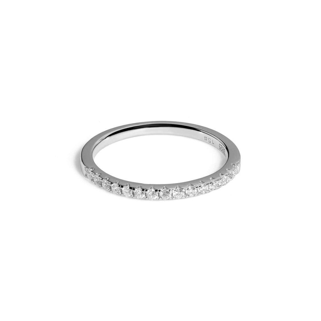 Aurora Half Eternity Ring Moissanite Real 925 Sterling Silver Wedding Band