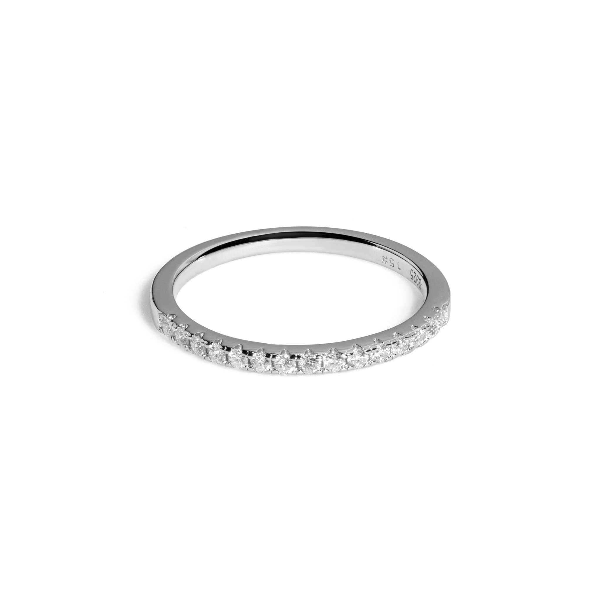 Aurora Half Eternity Ring Moissanite Real 925 Sterling Silver Wedding Band