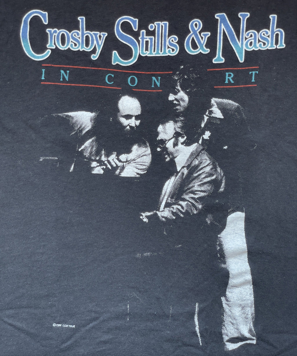 In Concert 1984 2-Sided Black T-Shirt | Men's 100% Cotton Large Short Sleeve |