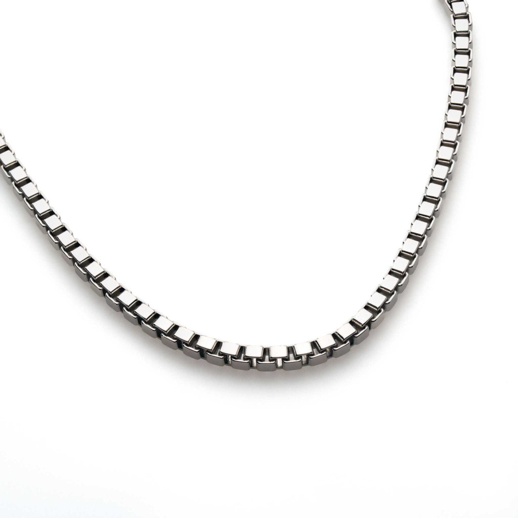 Box Chain Solid 925 Sterling Silver High Polished Rhodium Plated 1-3mm ITALY