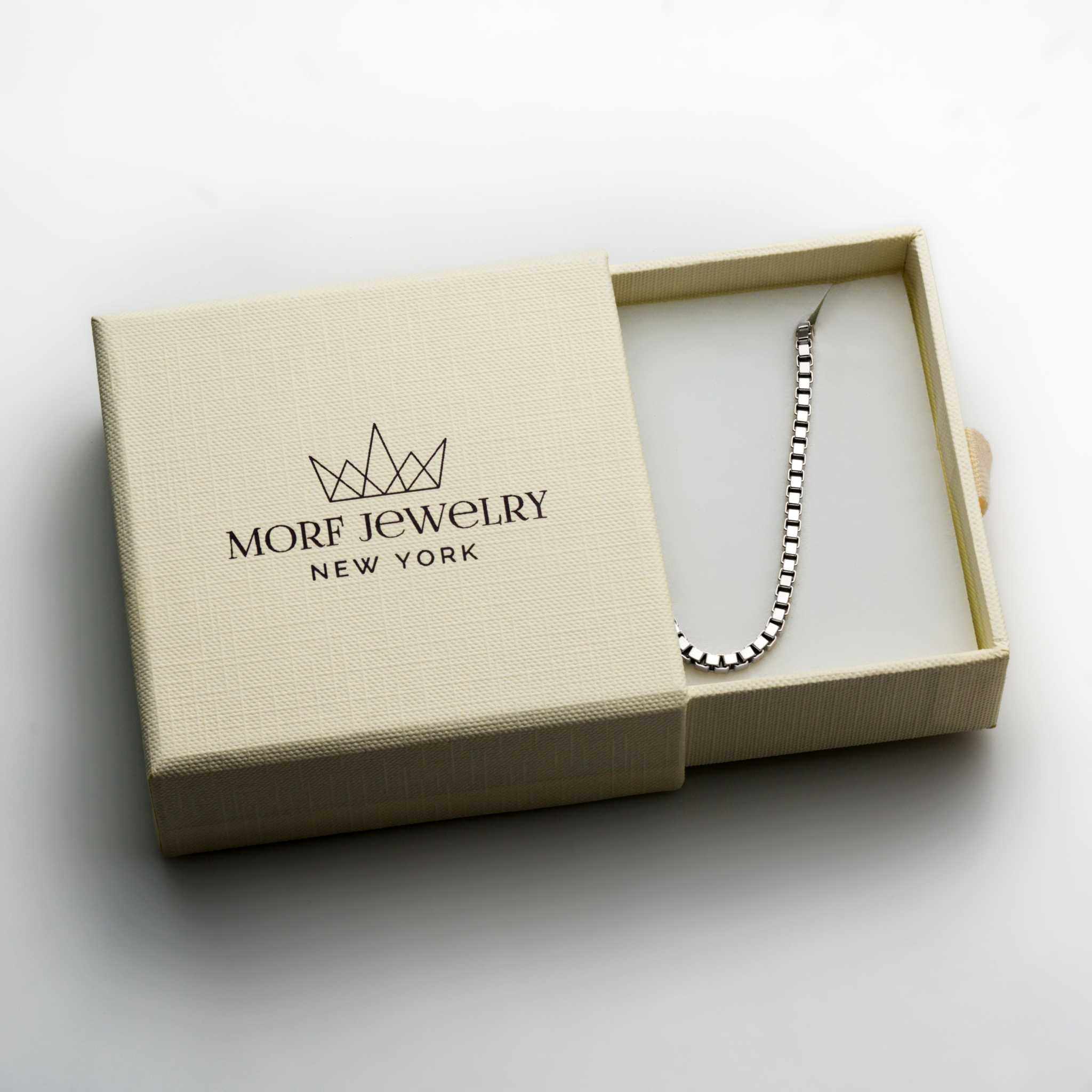 Box Chain Solid 925 Sterling Silver High Polished Rhodium Plated 1-3mm ITALY