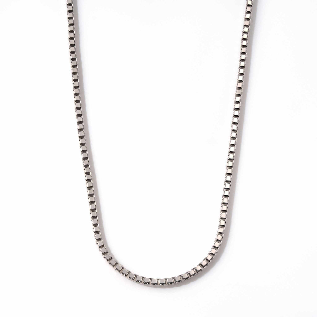 Box Chain Solid 925 Sterling Silver High Polished Rhodium Plated 1-3mm ITALY