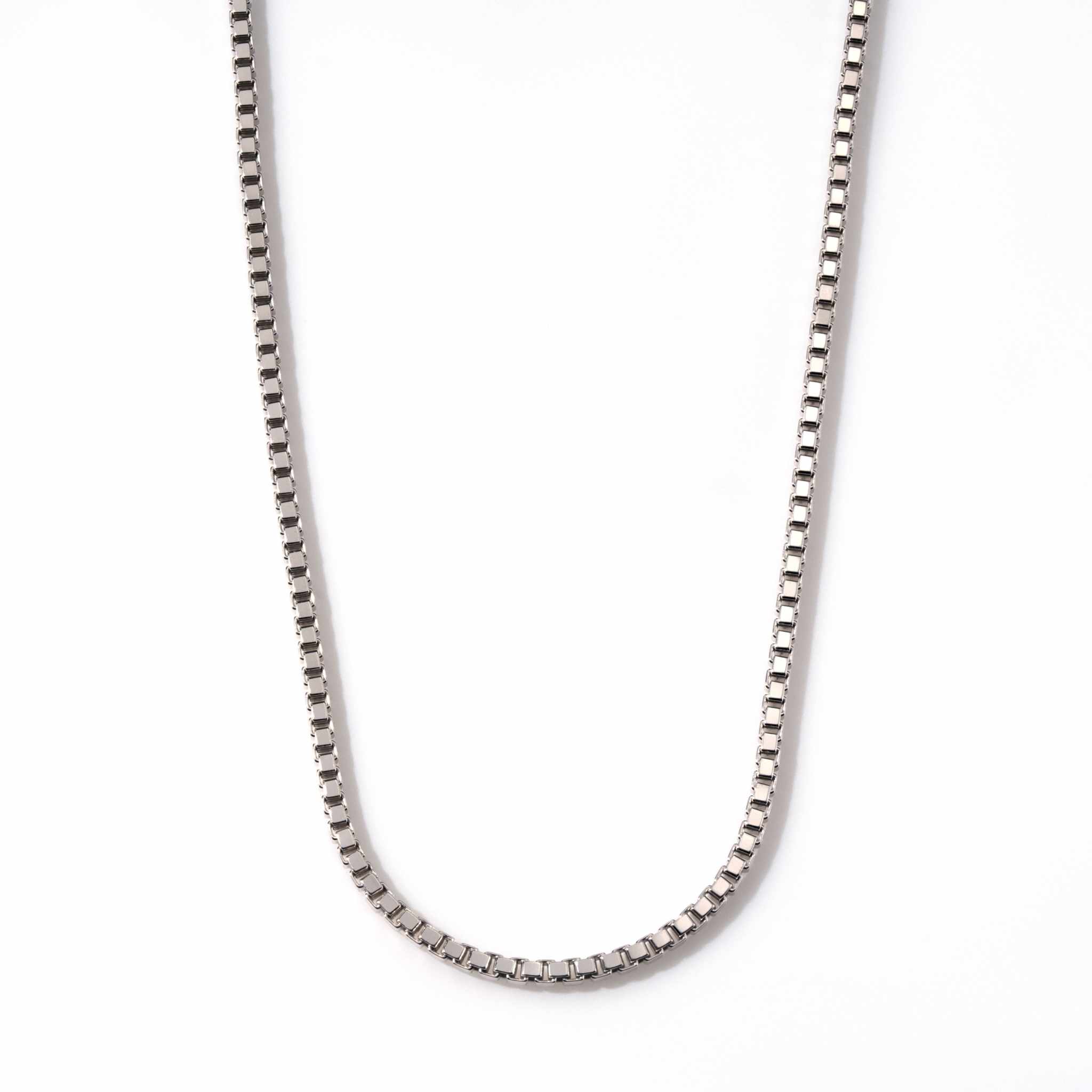 Box Chain Solid 925 Sterling Silver High Polished Rhodium Plated 1-3mm ITALY