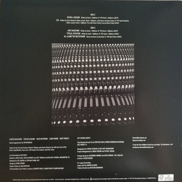 Dave Matthews Band Live At Red Rocks 8.15.95 Bama Rags Records, RCA, Legacy 4xLP, Album, RM, Bla Mint (M) Mint (M)