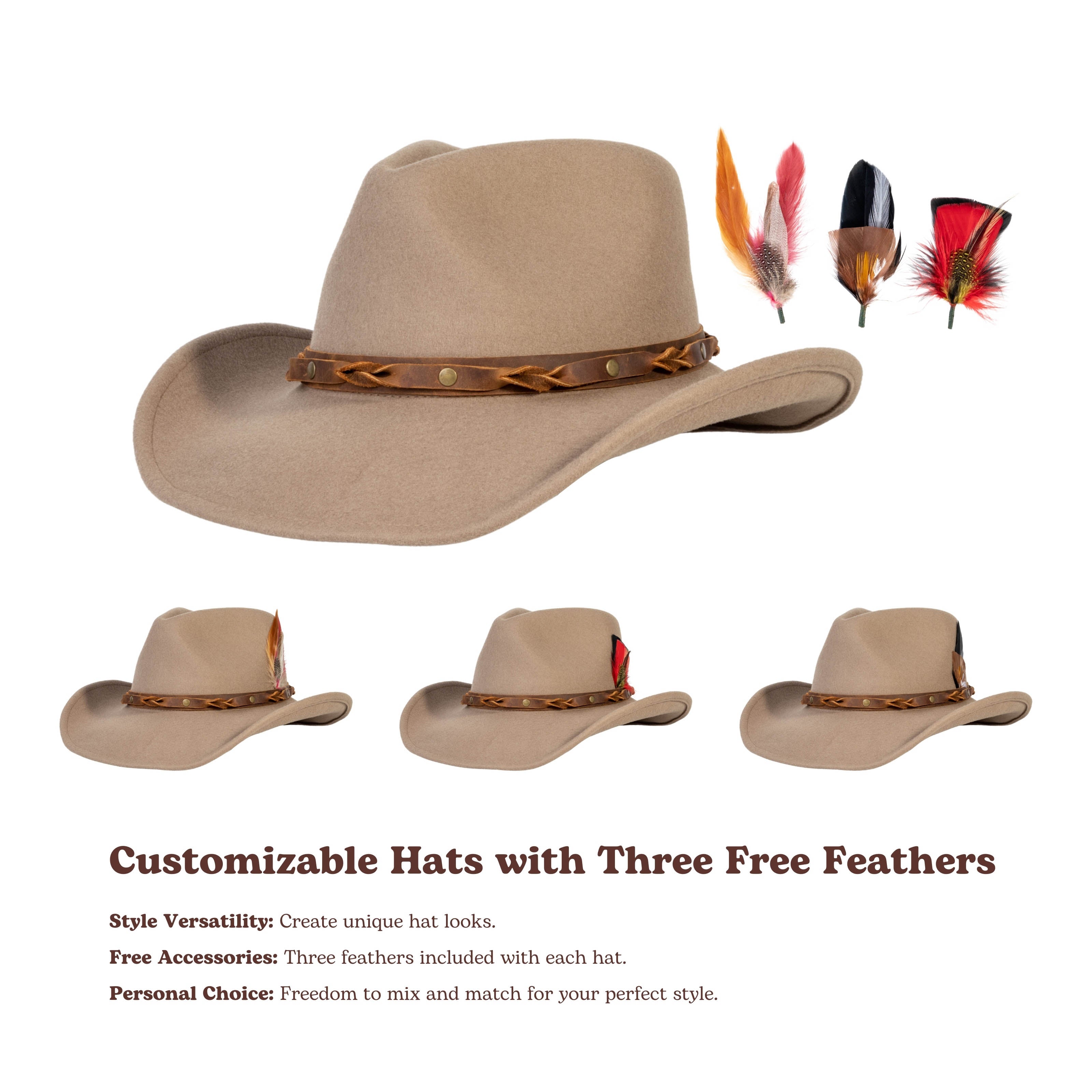 Driftwood Tan Felt Cowboy Hat