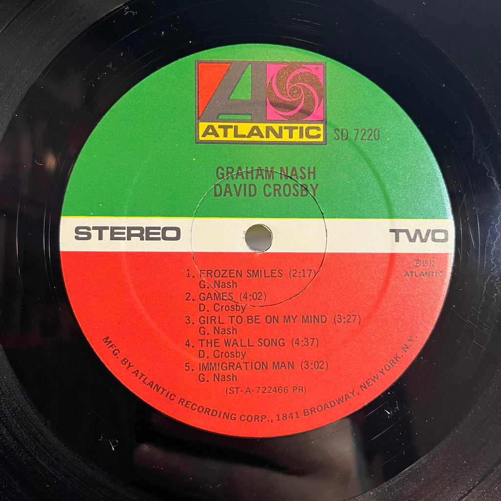 Graham Nash / David Crosby (VINYL) | Excellent+ (EX+) Very Good (VG)