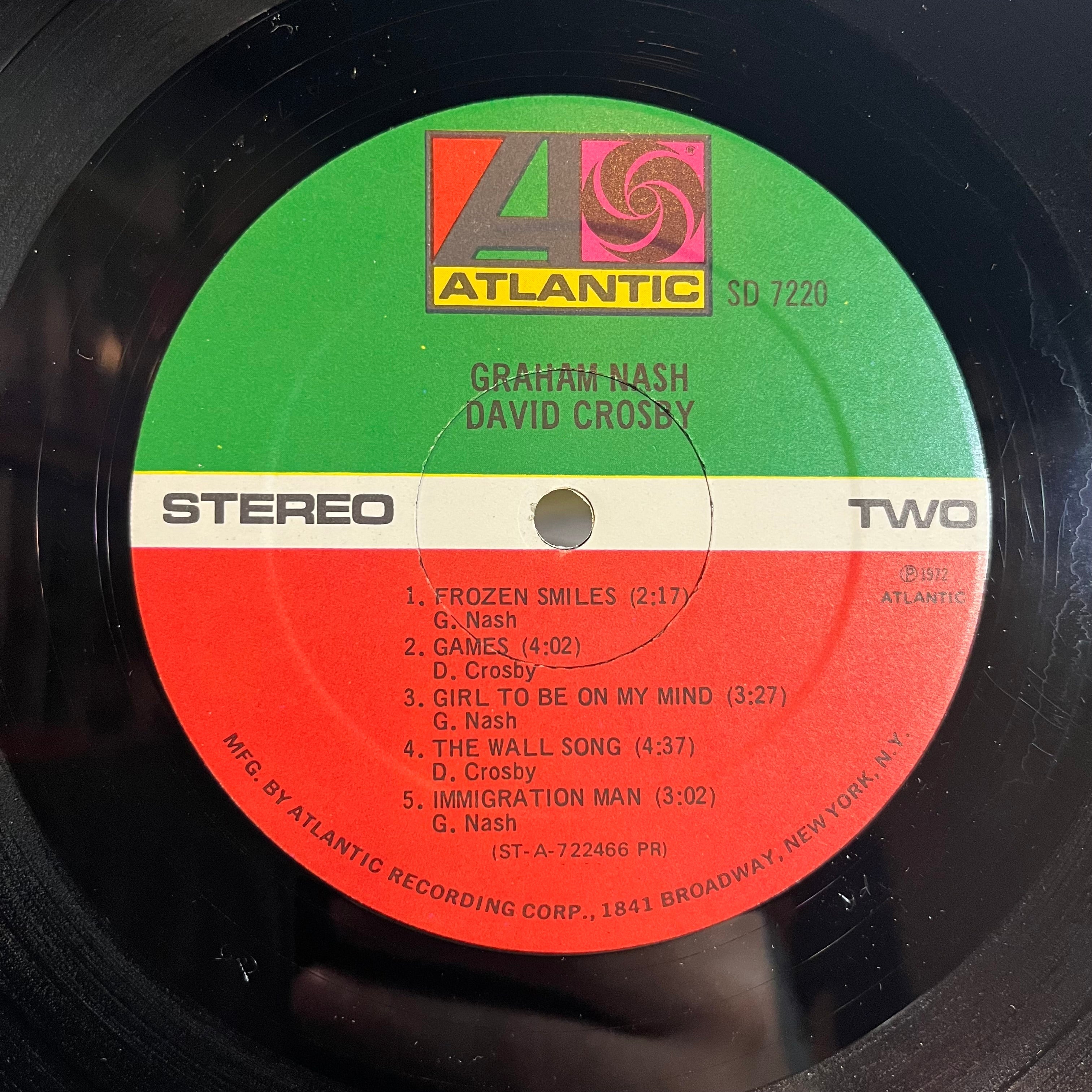 Graham Nash / David Crosby (VINYL) | Excellent+ (EX+) Very Good (VG)