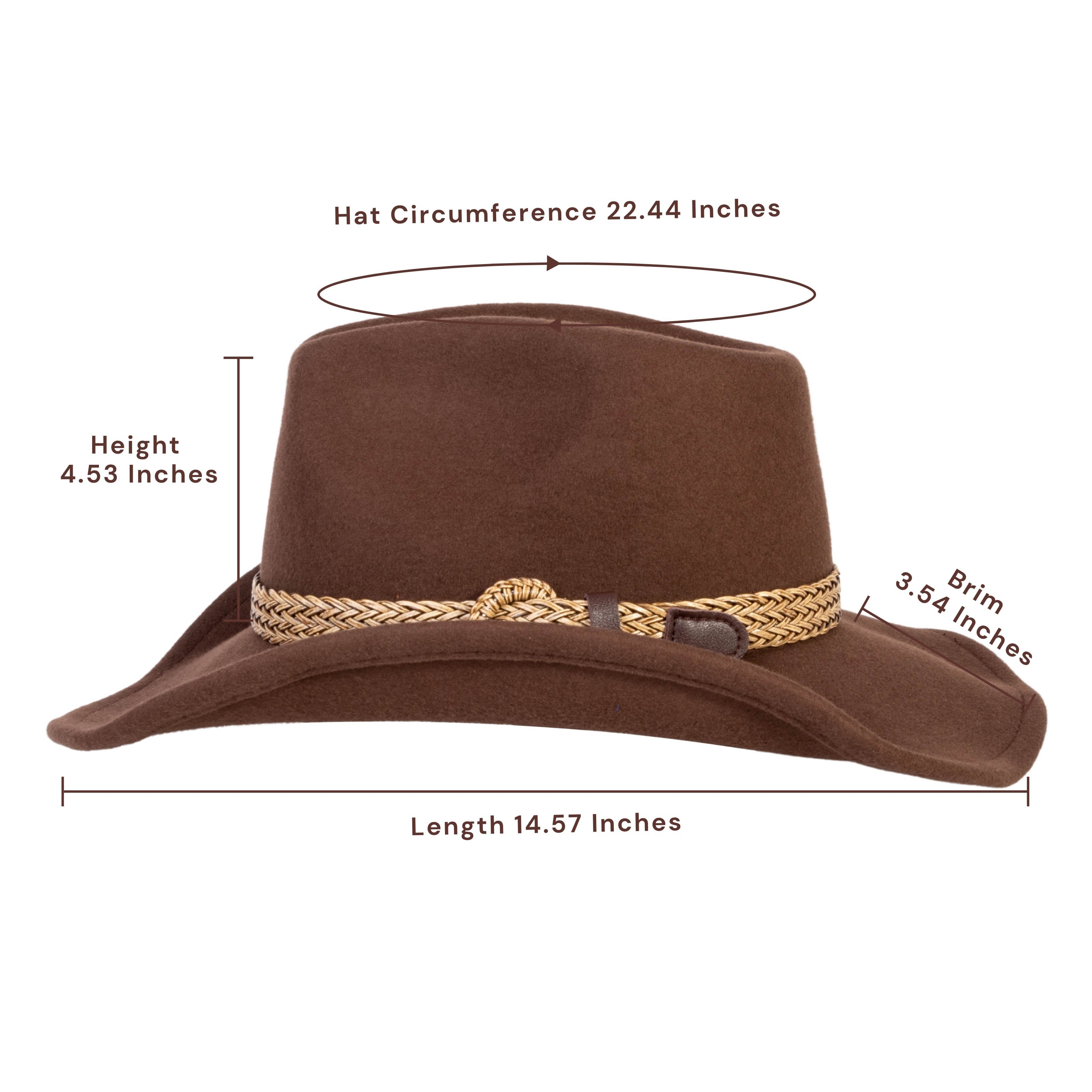 Frontier Trail Brown Felt Cowboy Hat