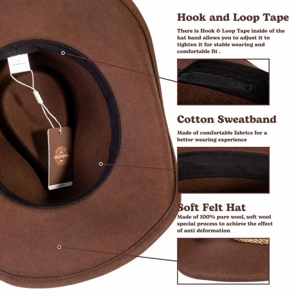 Frontier Trail Brown Felt Cowboy Hat