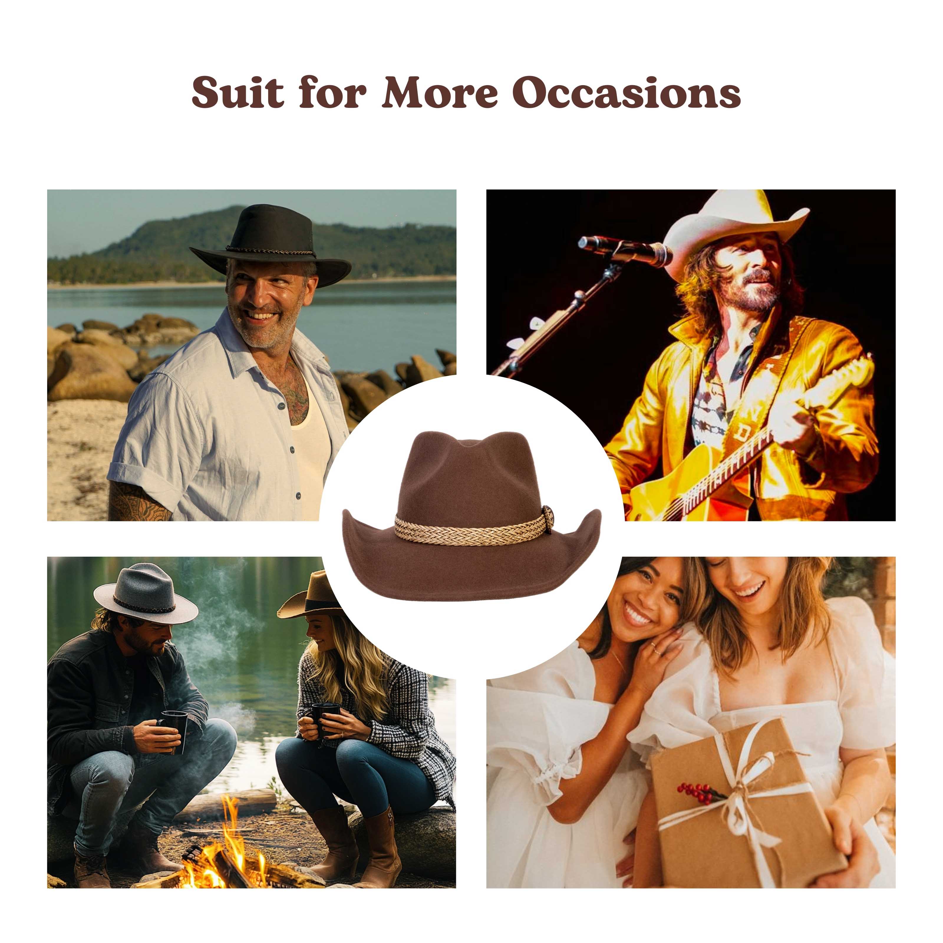 Frontier Trail Brown Felt Cowboy Hat