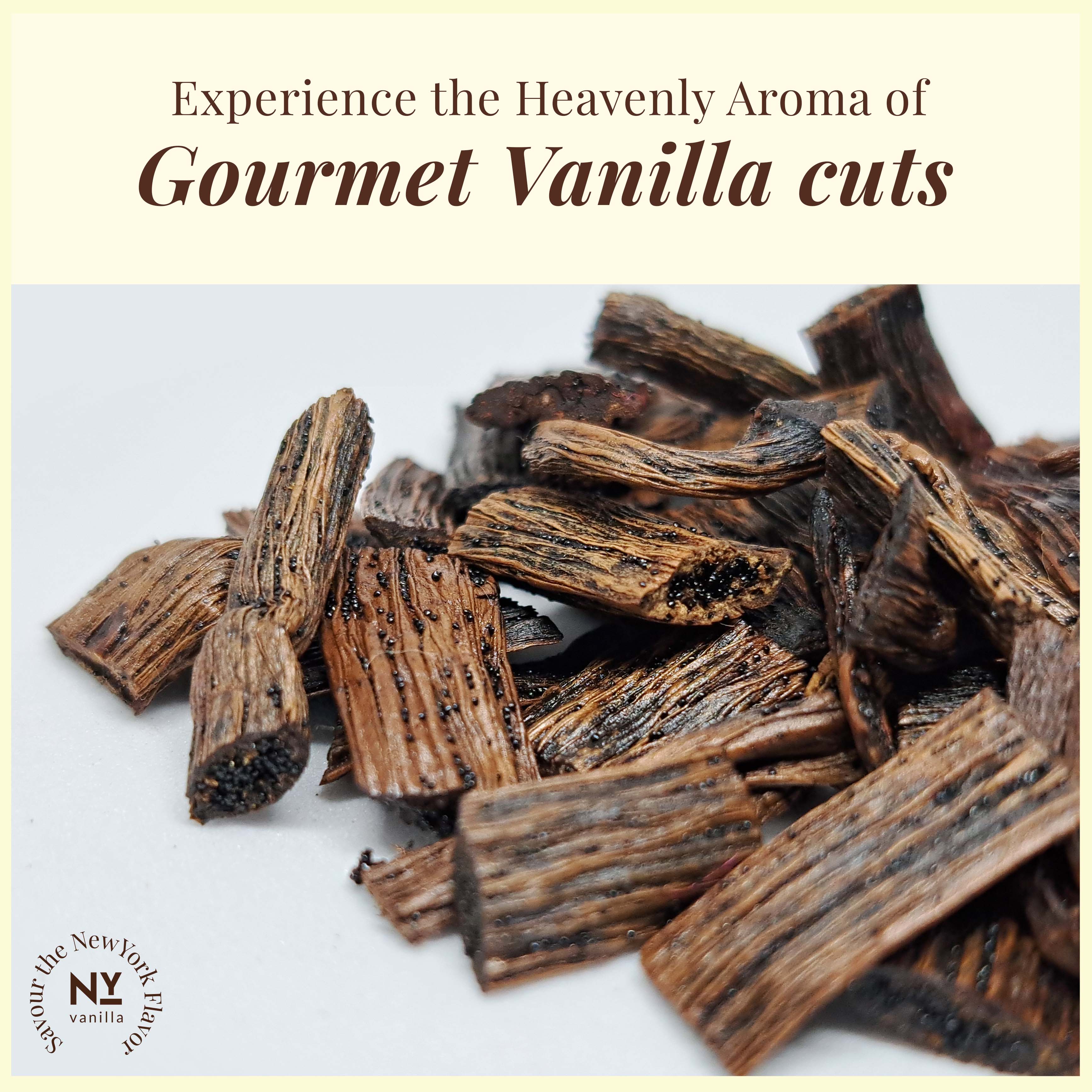 Premium Vanilla Cuts - 1 lb. Cut from Whole Vanilla Beans Grade B