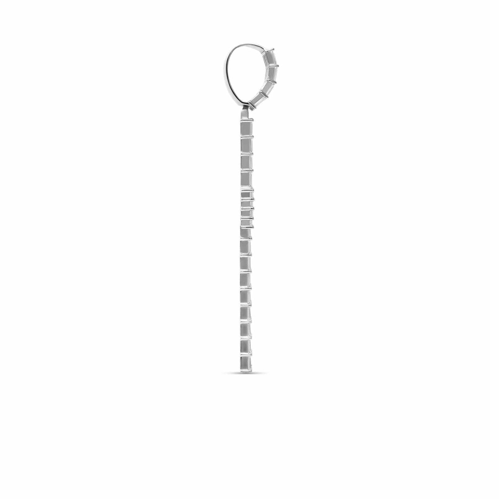 Baguette Silver Cross Pendant