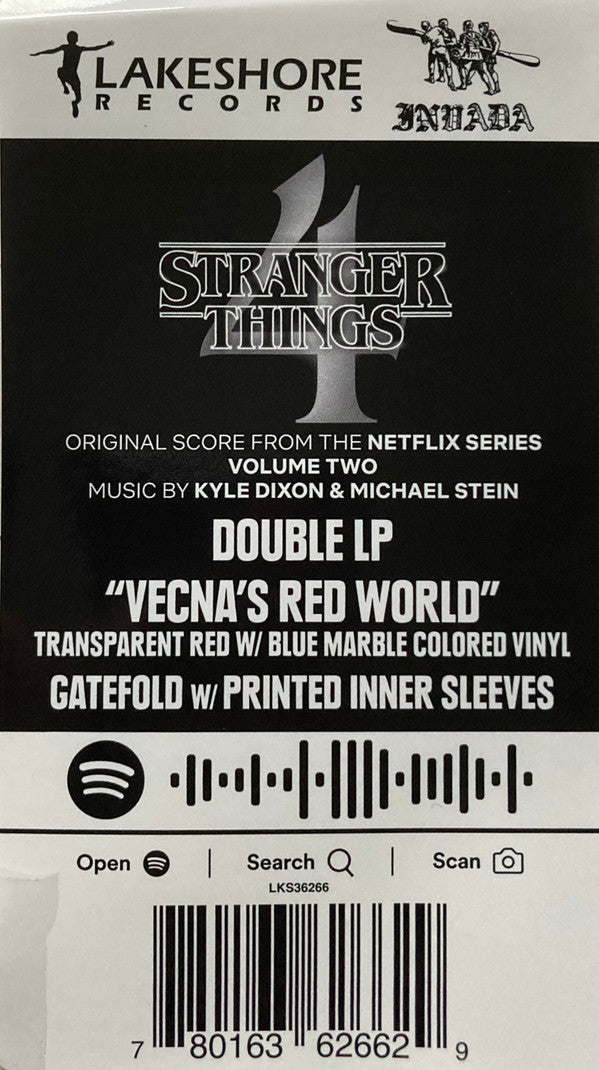 Kyle Dixon (2) & Michael Stein (9) Stranger Things 4 · Volume Two (Original Score From The Netflix Series) Lakeshore Records, Invada, Netflix 2xLP, Album, Red Mint (M) Mint (M)