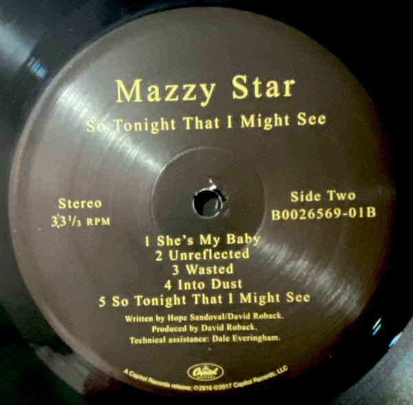 Mazzy Star So Tonight That I Might See Capitol Records LP, Album, RE Mint (M) Mint (M)